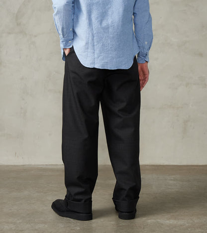 Italian Cold Wool Cloth Grandad Trouser - Anthracite Prince Of Wales Check