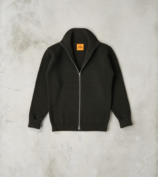 Andersen-Andersen Sailor Full Zip Sweater - Hunting Green