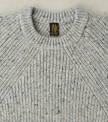 Signature Crew Neck Donegal Yarn Knit - Grey