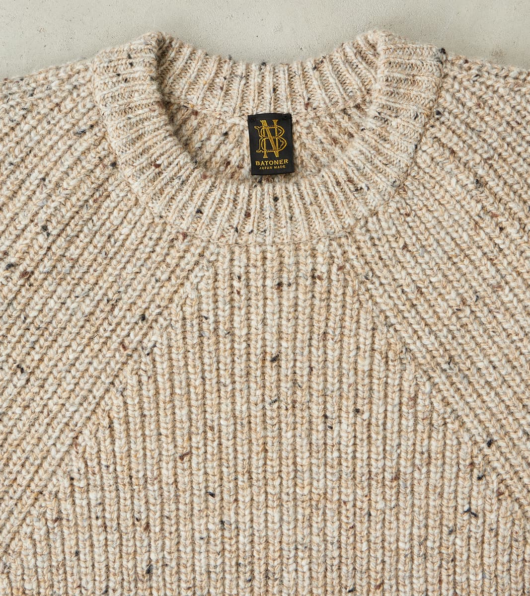 Signature Crew Neck Donegal Yarn Knit - Beige