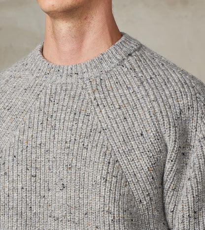 Signature Crew Neck Donegal Yarn Knit - Grey