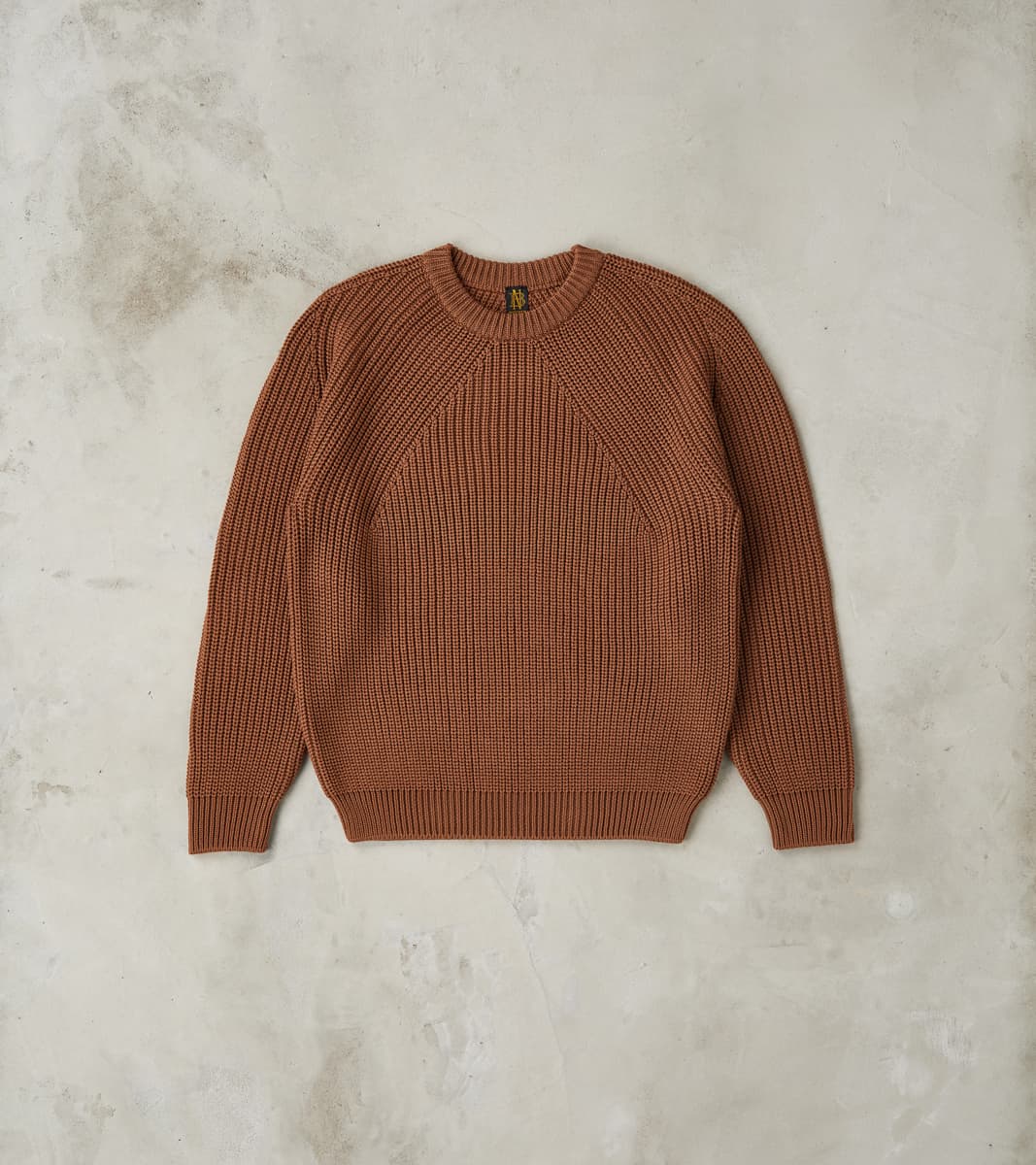 Batoner Signature Crew Neck Solid Wool Yarn Knit - Camel
