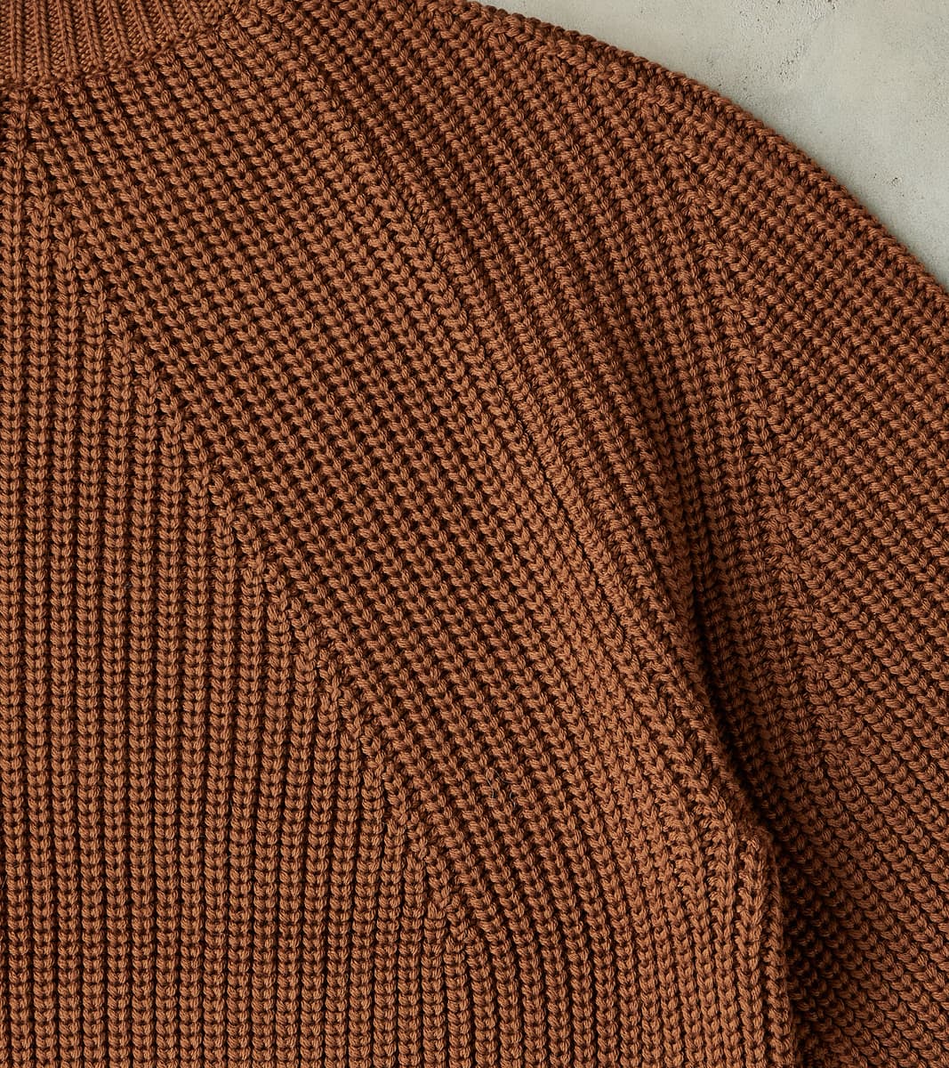 Signature Crew Neck Solid Wool Yarn Knit - Camel