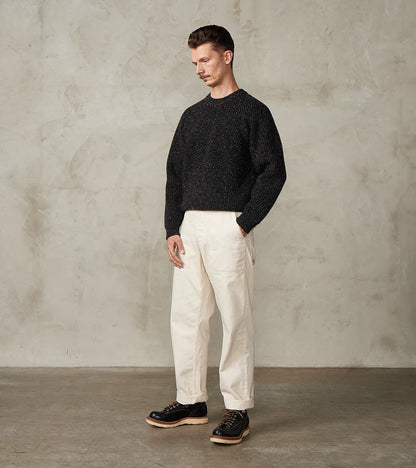 Signature Crew Neck Donegal Yarn Knit - Black