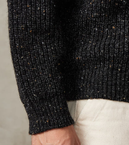 Signature Crew Neck Donegal Yarn Knit - Black