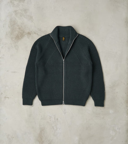 Batoner Signature Drivers Zip Solid Wool Yarn Knit - Forest
