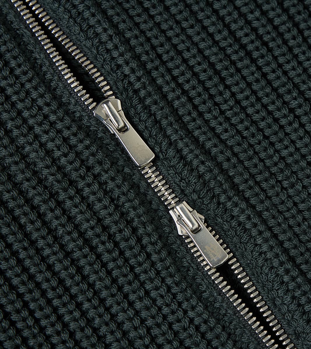 Signature Drivers Zip Solid Wool Yarn Knit - Forest