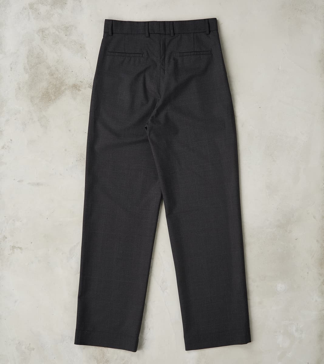 Italian Cold Wool Cloth Grandad Trouser - Anthracite Prince Of Wales Check