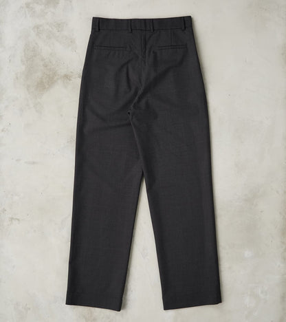 Italian Cold Wool Cloth Grandad Trouser - Anthracite Prince Of Wales Check