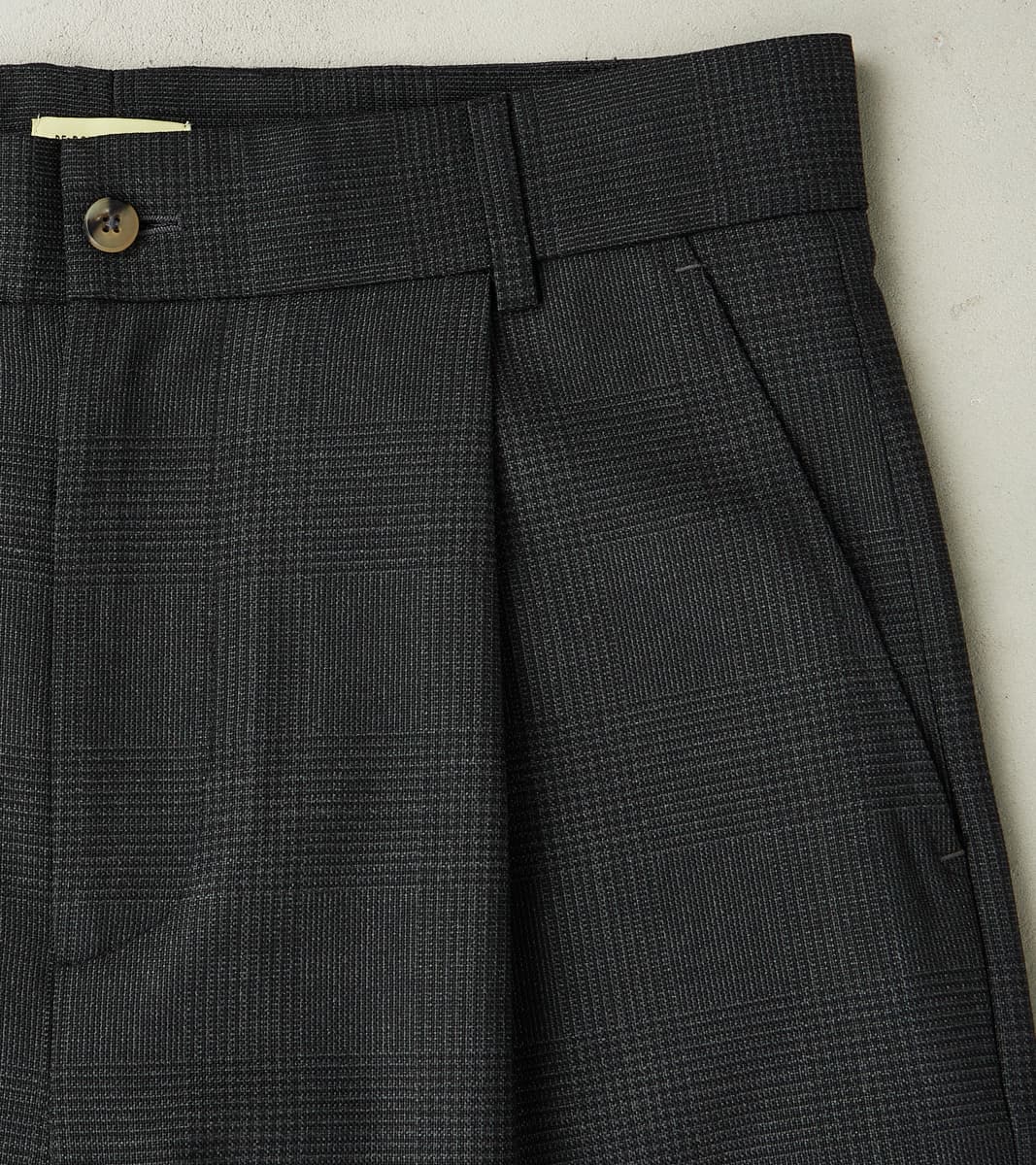 Italian Cold Wool Cloth Grandad Trouser - Anthracite Prince Of Wales Check