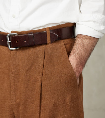Belgium Linen & Wool Grandad Trouser - Cinnamon