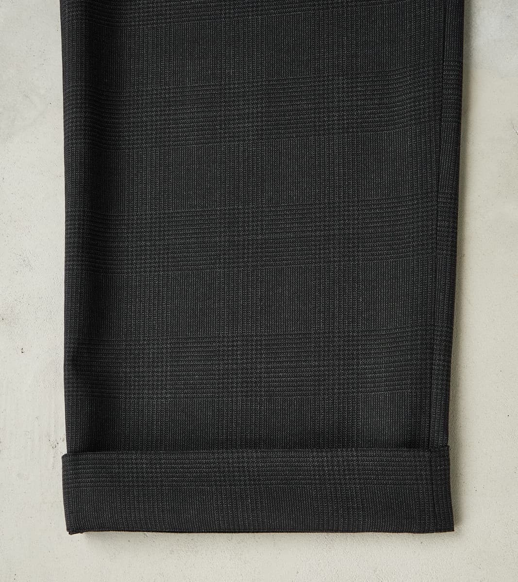 Italian Cold Wool Cloth Grandad Trouser - Anthracite Prince Of Wales Check