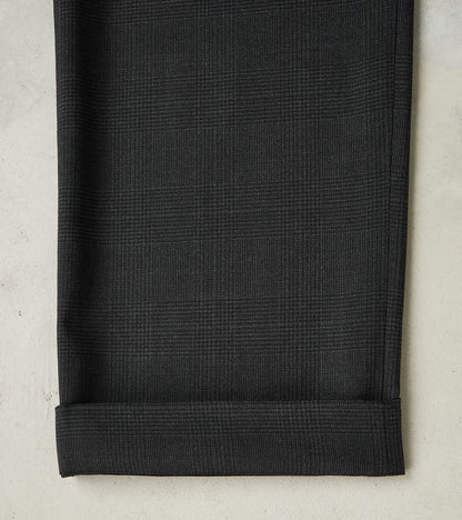 Italian Cold Wool Cloth Grandad Trouser - Anthracite Prince Of Wales Check
