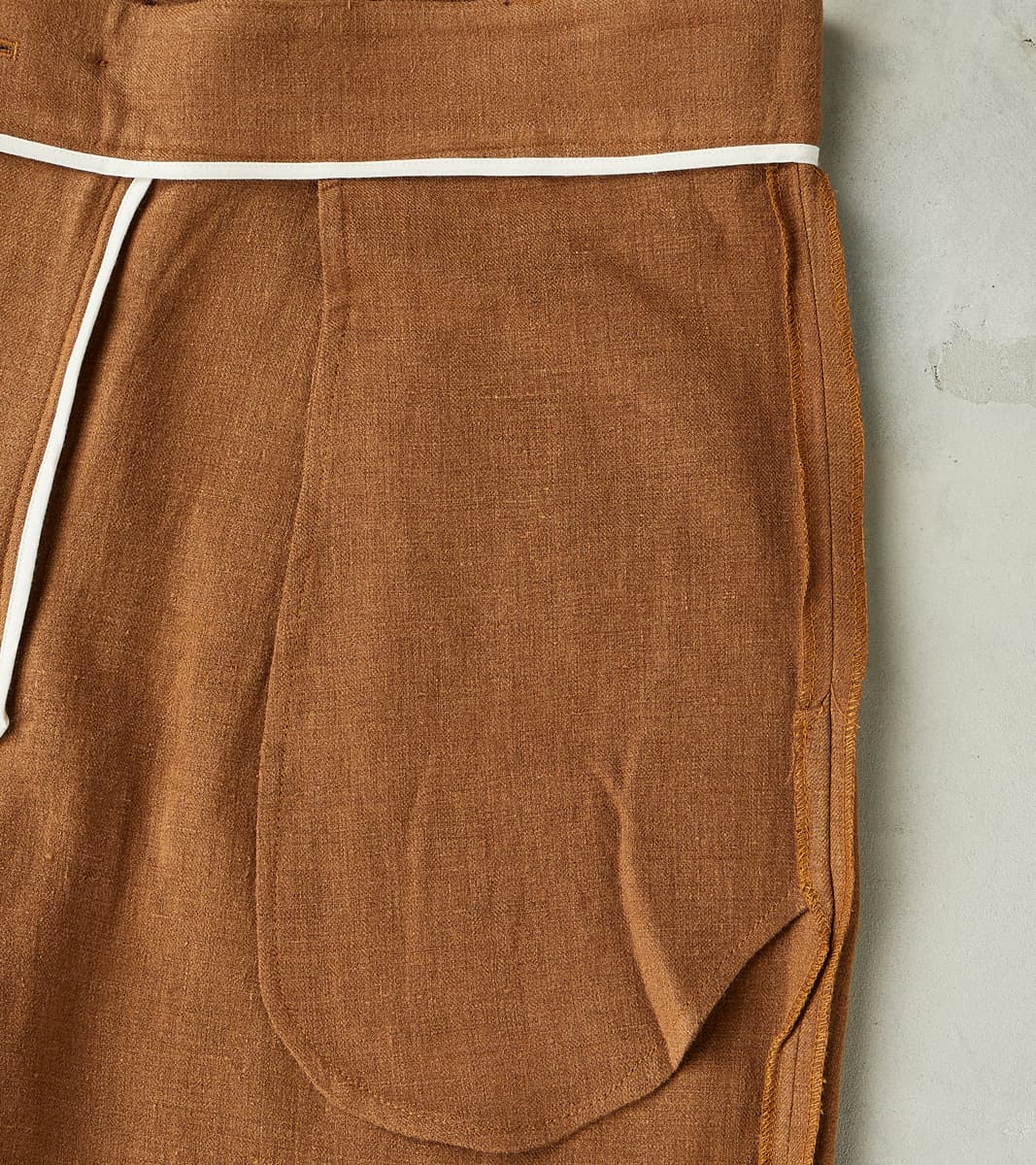 Belgium Linen & Wool Grandad Trouser - Cinnamon
