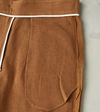 Belgium Linen & Wool Grandad Trouser - Cinnamon