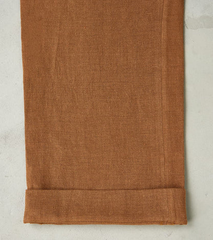 Belgium Linen & Wool Grandad Trouser - Cinnamon
