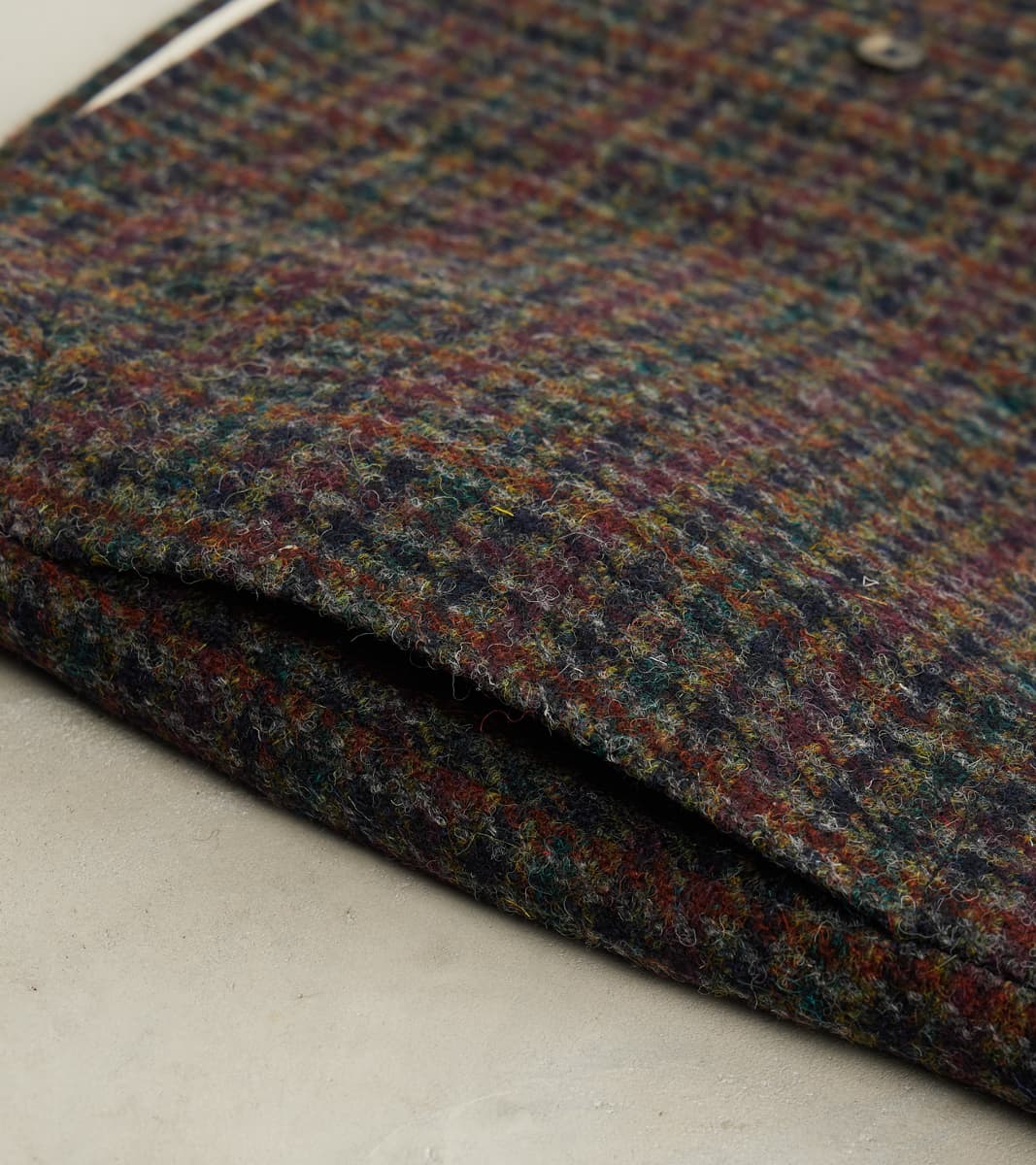 Harris Tweed Overshirt - Forest Navy Houndstooth Check