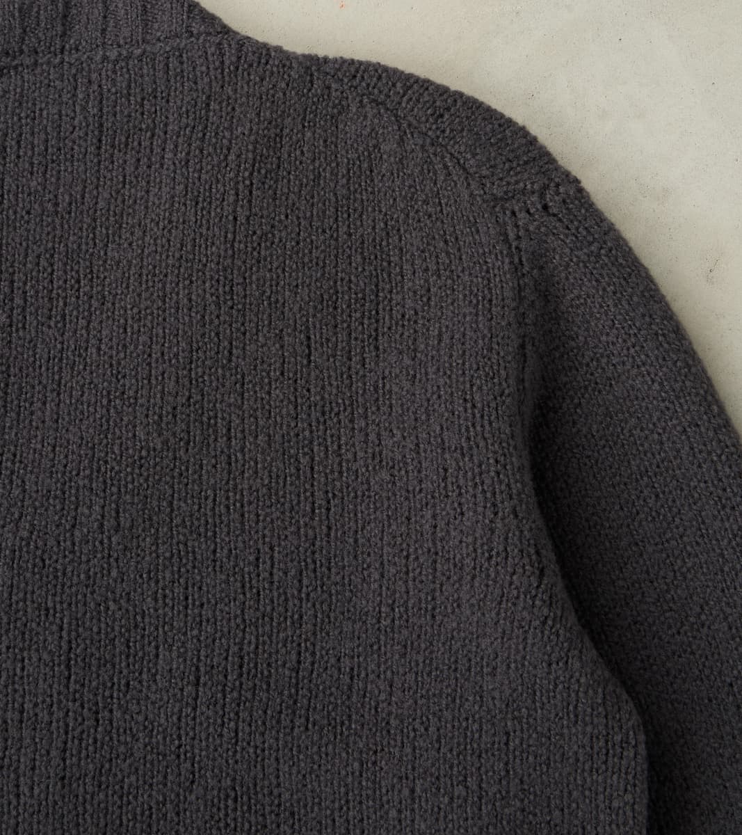 Italian Boucle Wool Student Cardigan - Storm Grey