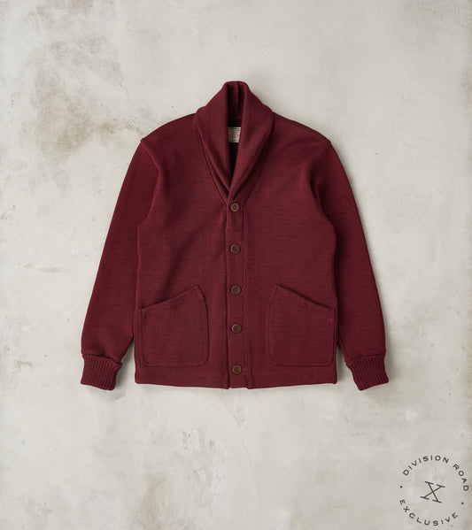 Dehen 1920 x Division Road Shawl Cardigan - Burgundy