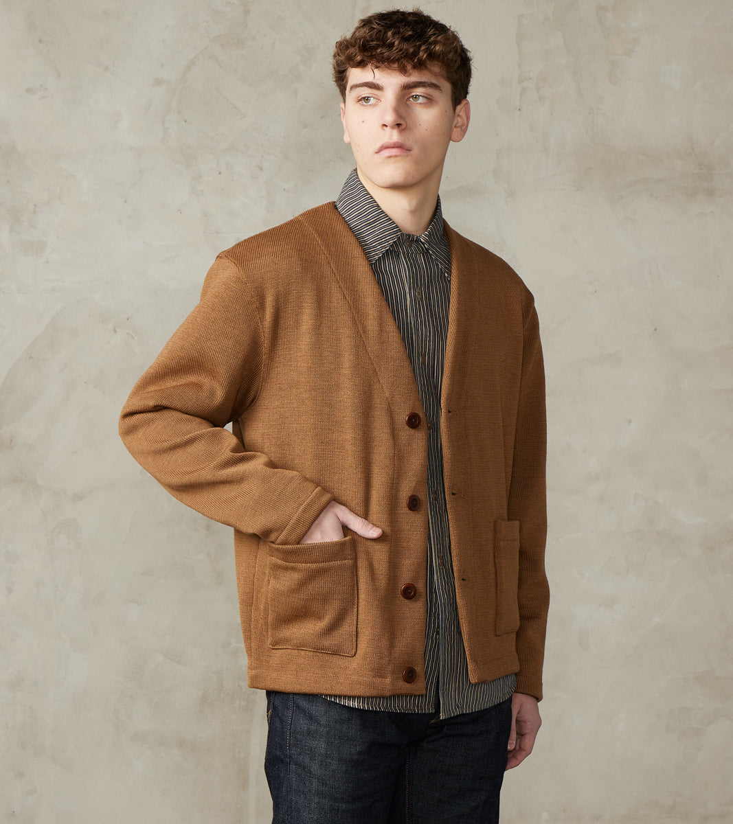 Casual Cardigan - Dark Tan