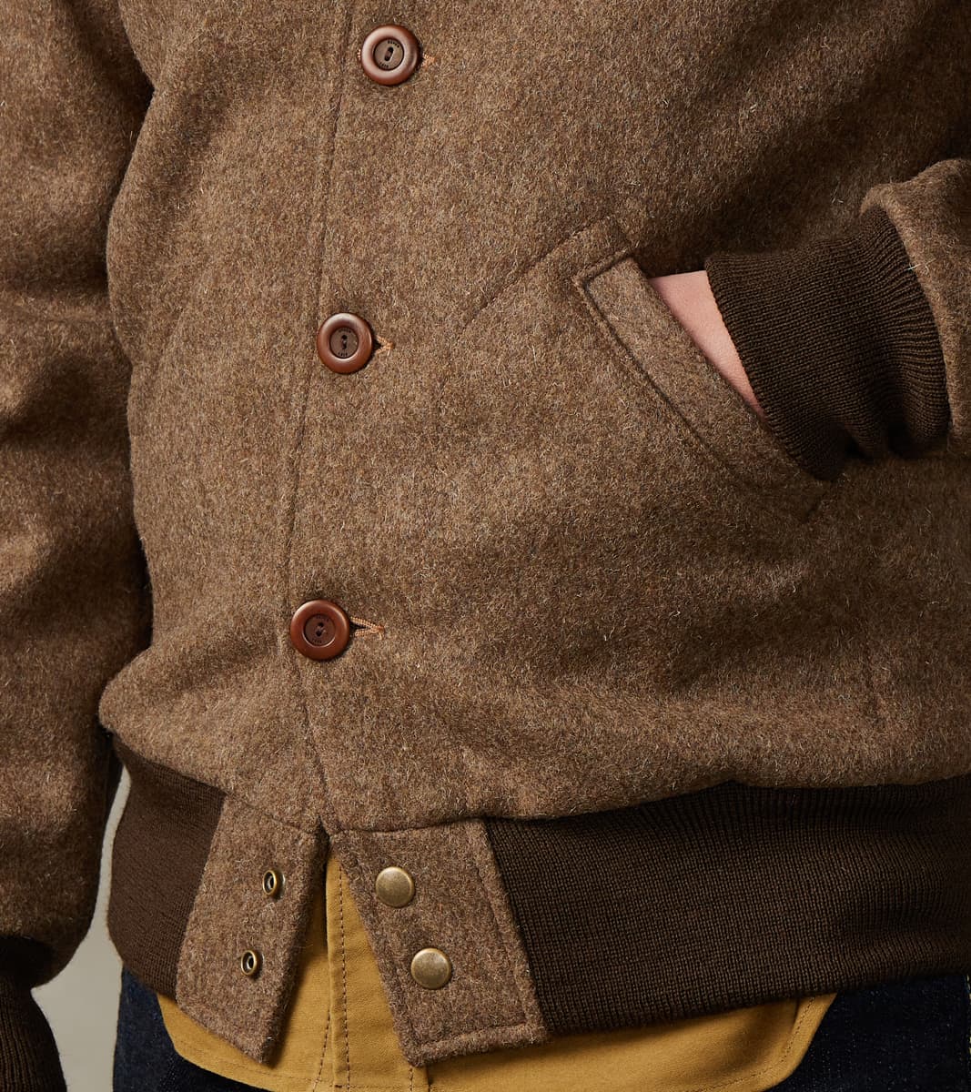 Pilot Club Jacket - Fox Brothers® Great Coat Cloth - Khaki