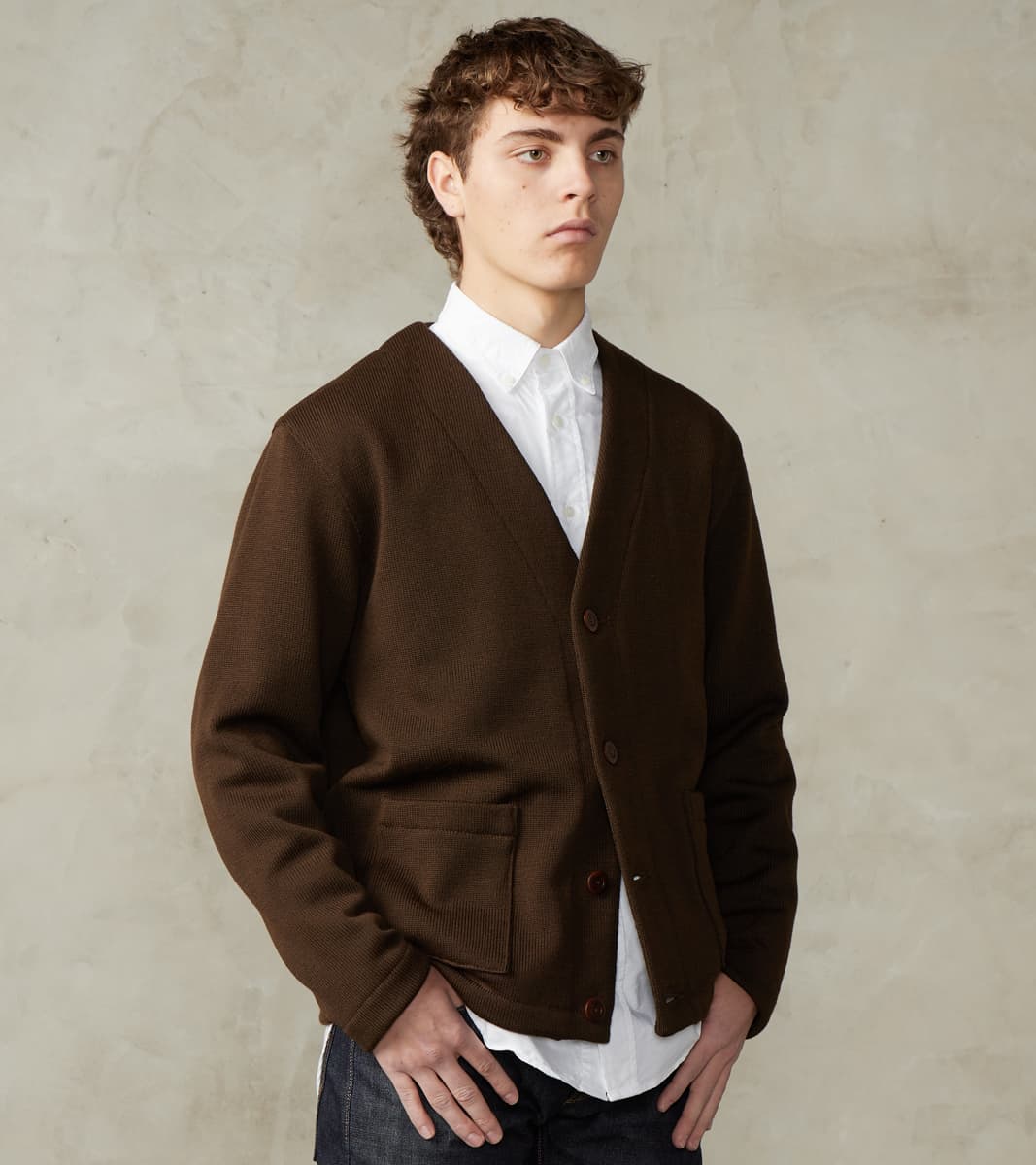 Dehen 1920 x Division Road Casual Cardigan - Brown