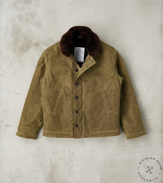 Dehen 1920 x Division Road N-1 Deck Jacket - 7oz Martexin Waxed Sailcloth - Milit…