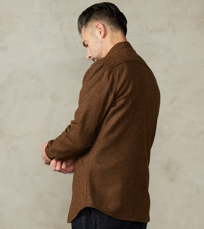 Crissman Overshirt - Abraham Moon® Merino Herringbone - Cigar