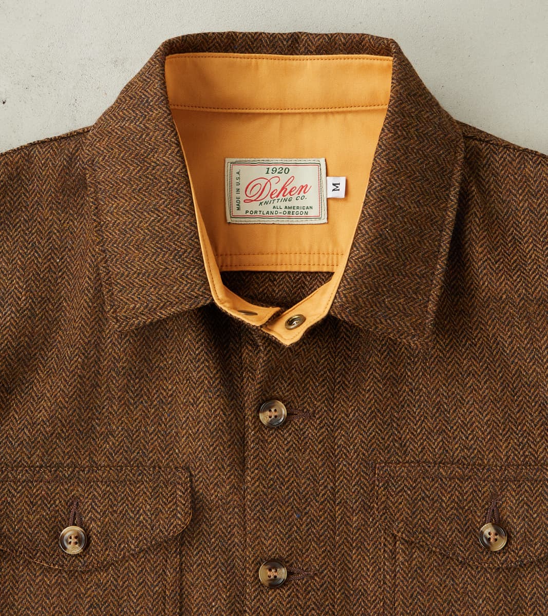 Crissman Overshirt - Abraham Moon® Merino Herringbone - Cigar