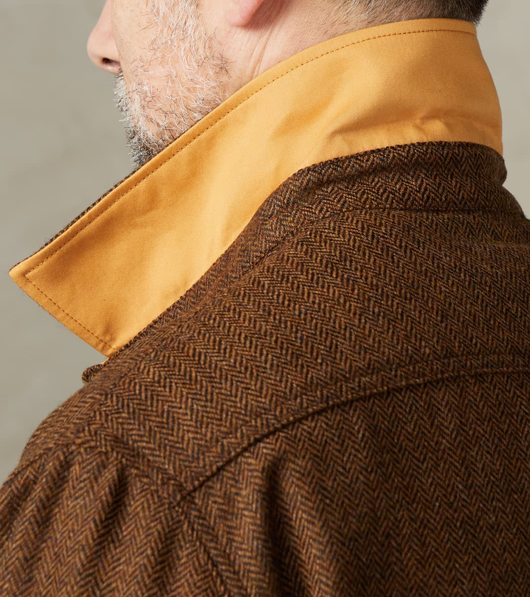 Crissman Overshirt - Abraham Moon® Merino Herringbone - Cigar