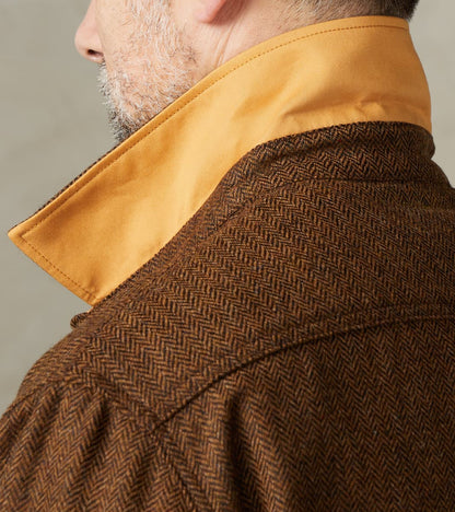 Crissman Overshirt - Abraham Moon® Merino Herringbone - Cigar