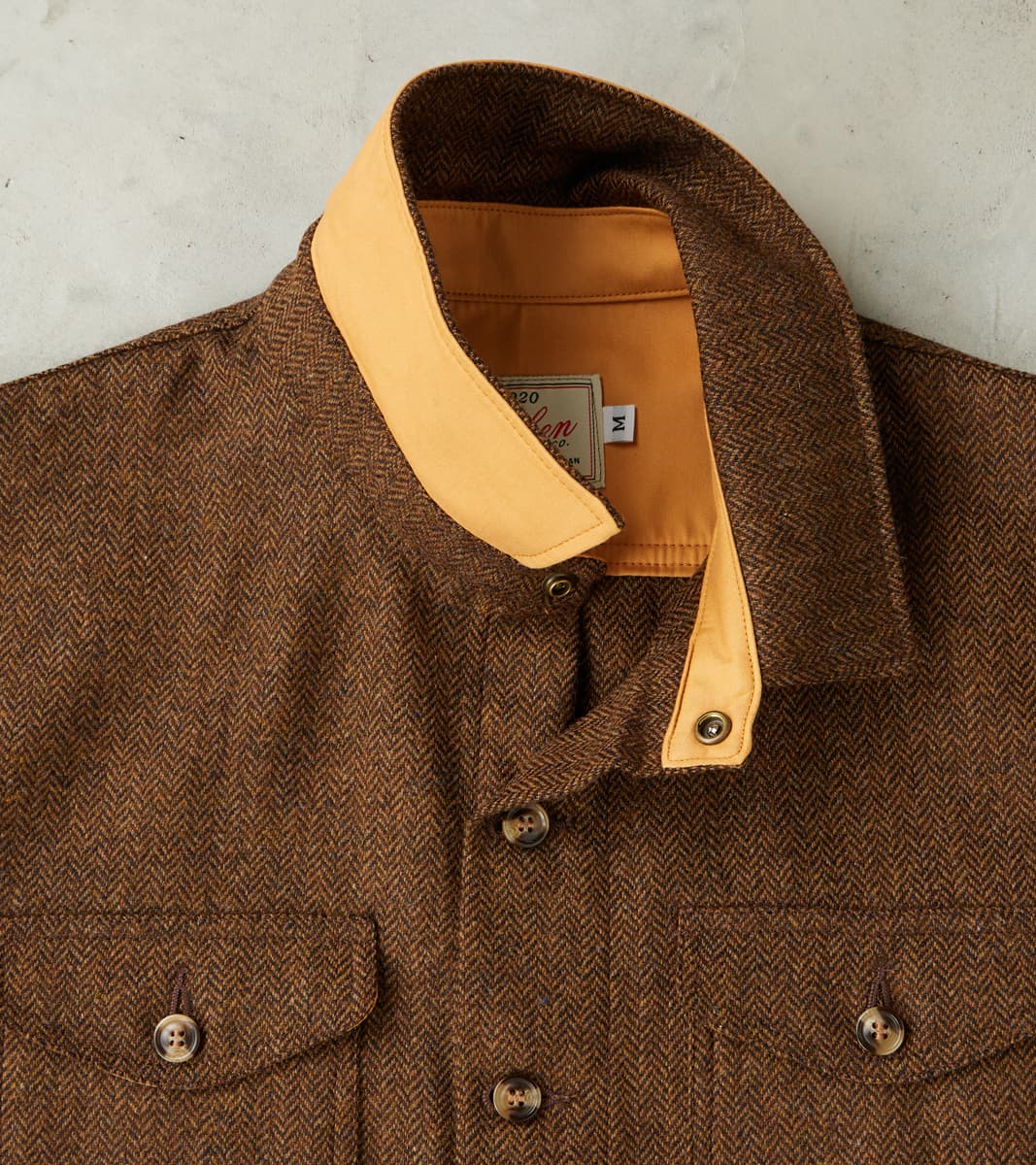 Crissman Overshirt - Abraham Moon® Merino Herringbone - Cigar