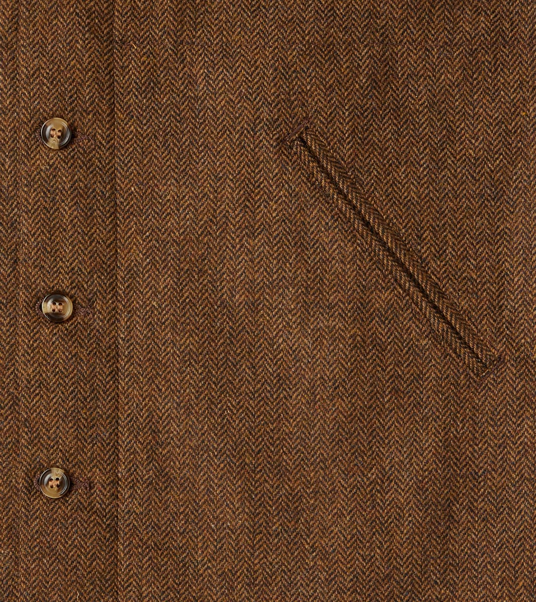 Crissman Overshirt - Abraham Moon® Merino Herringbone - Cigar