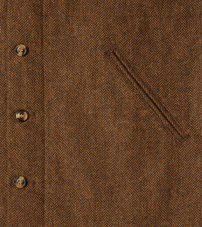 Crissman Overshirt - Abraham Moon® Merino Herringbone - Cigar