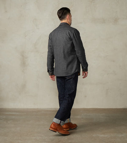 Crissman Overshirt - Abraham Moon® Merino Herringbone - Charcoal