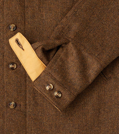 Crissman Overshirt - Abraham Moon® Merino Herringbone - Cigar