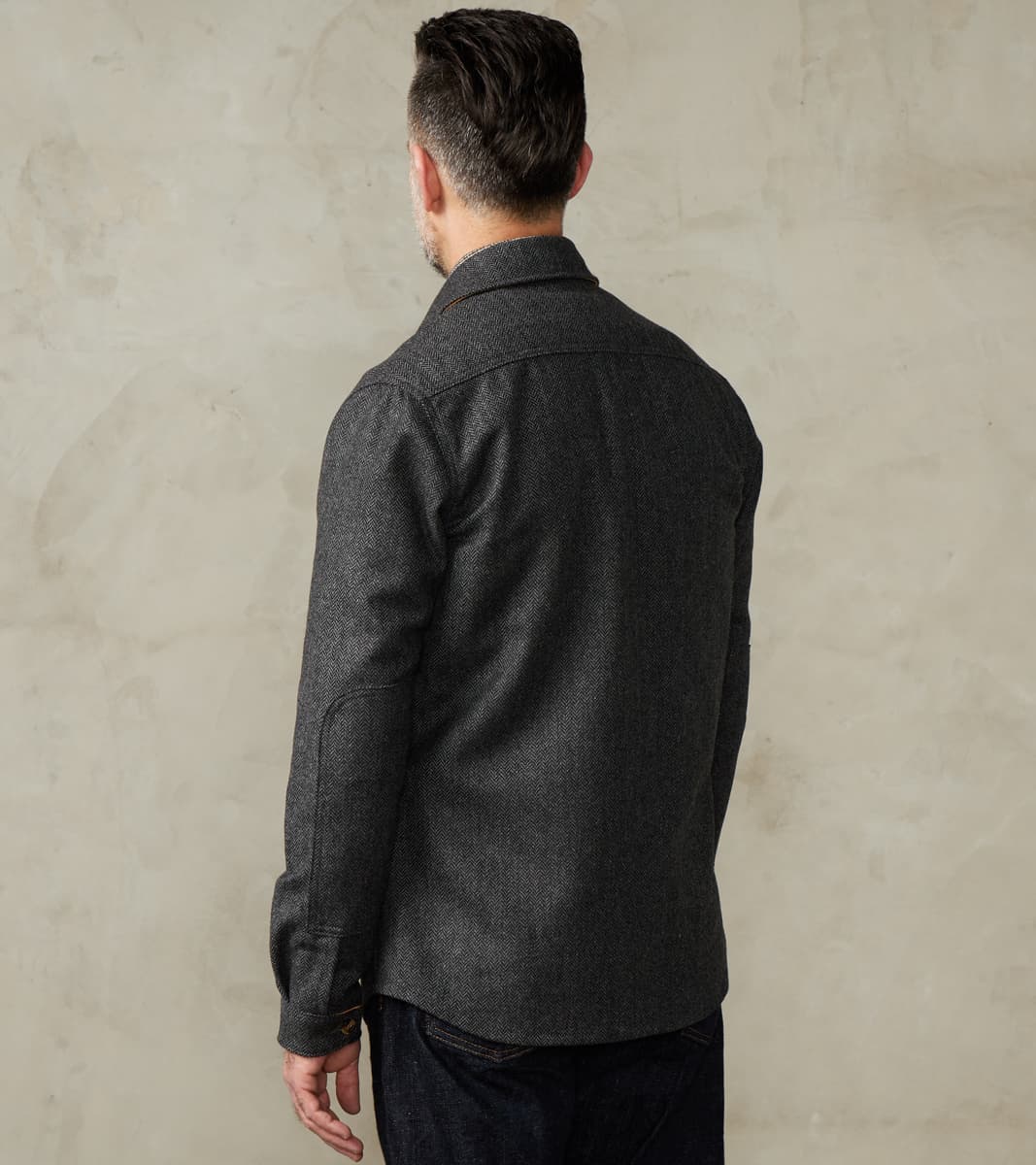 Crissman Overshirt - Abraham Moon® Merino Herringbone - Charcoal