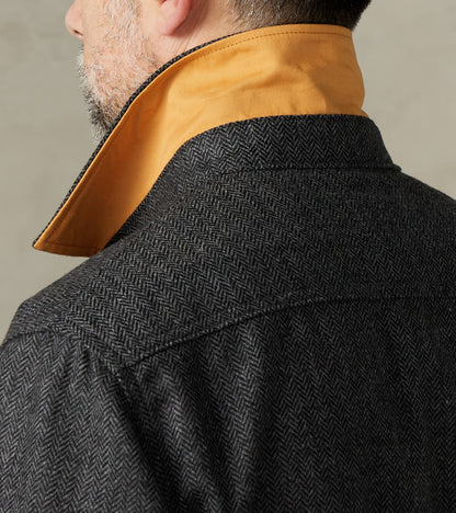 Crissman Overshirt - Abraham Moon® Merino Herringbone - Charcoal