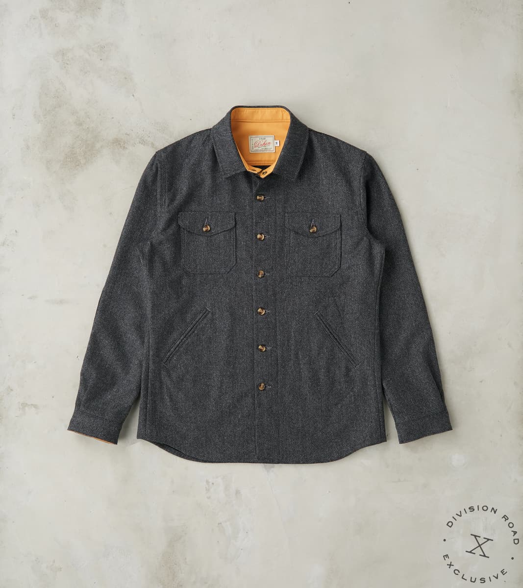 Dehen 1920 x Division Road Crissman Overshirt - Abraham Moon® Merino Herringbone …