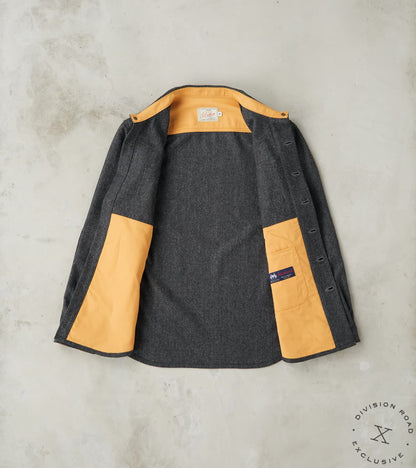 Crissman Overshirt - Abraham Moon® Merino Herringbone - Charcoal