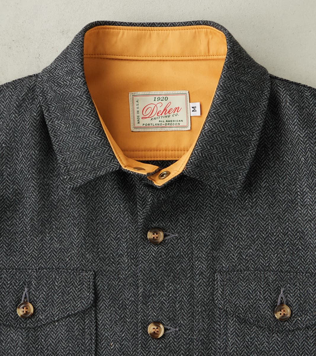 Crissman Overshirt - Abraham Moon® Merino Herringbone - Charcoal