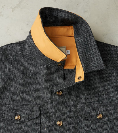 Crissman Overshirt - Abraham Moon® Merino Herringbone - Charcoal