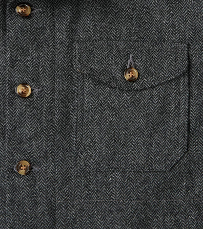 Crissman Overshirt - Abraham Moon® Merino Herringbone - Charcoal