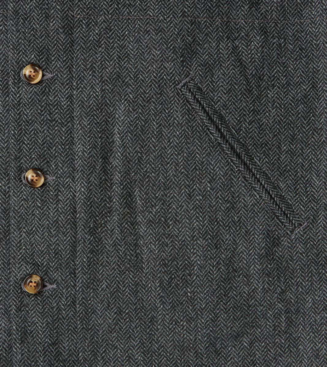 Crissman Overshirt - Abraham Moon® Merino Herringbone - Charcoal