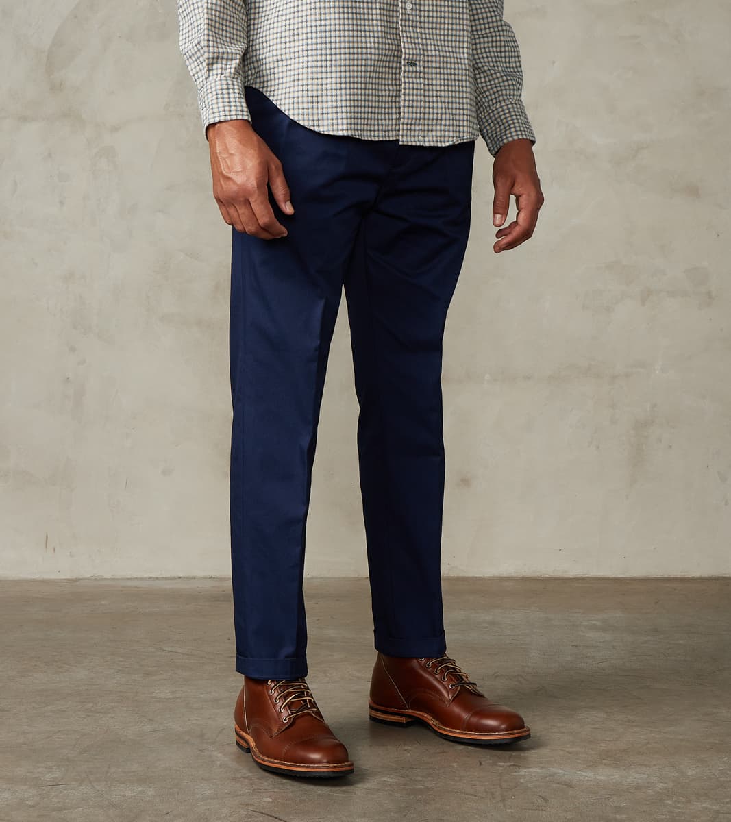 East Harbour Surplus Enfield 078 Chino Trouser - Pleated Tapered - Nav…