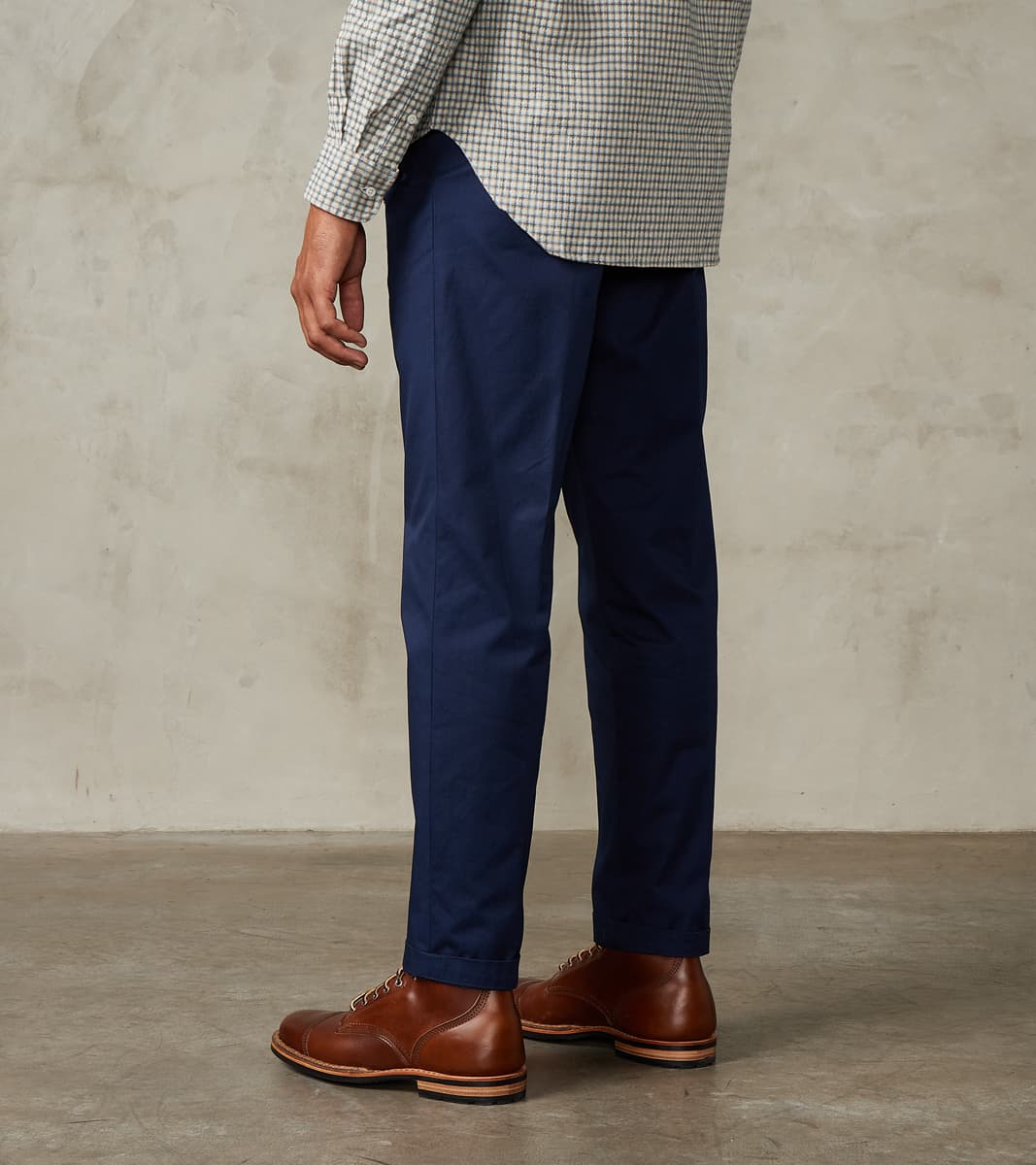 Enfield 078 Chino Trouser - Pleated Tapered - Navy Twill