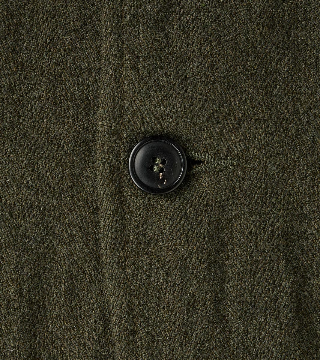 Clarence 2601 Field Jacket - Green Linen Wool Herringbone Twill