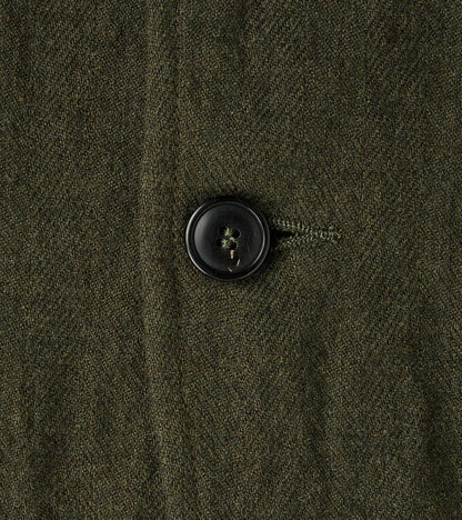 Clarence 2601 Field Jacket - Green Linen Wool Herringbone Twill