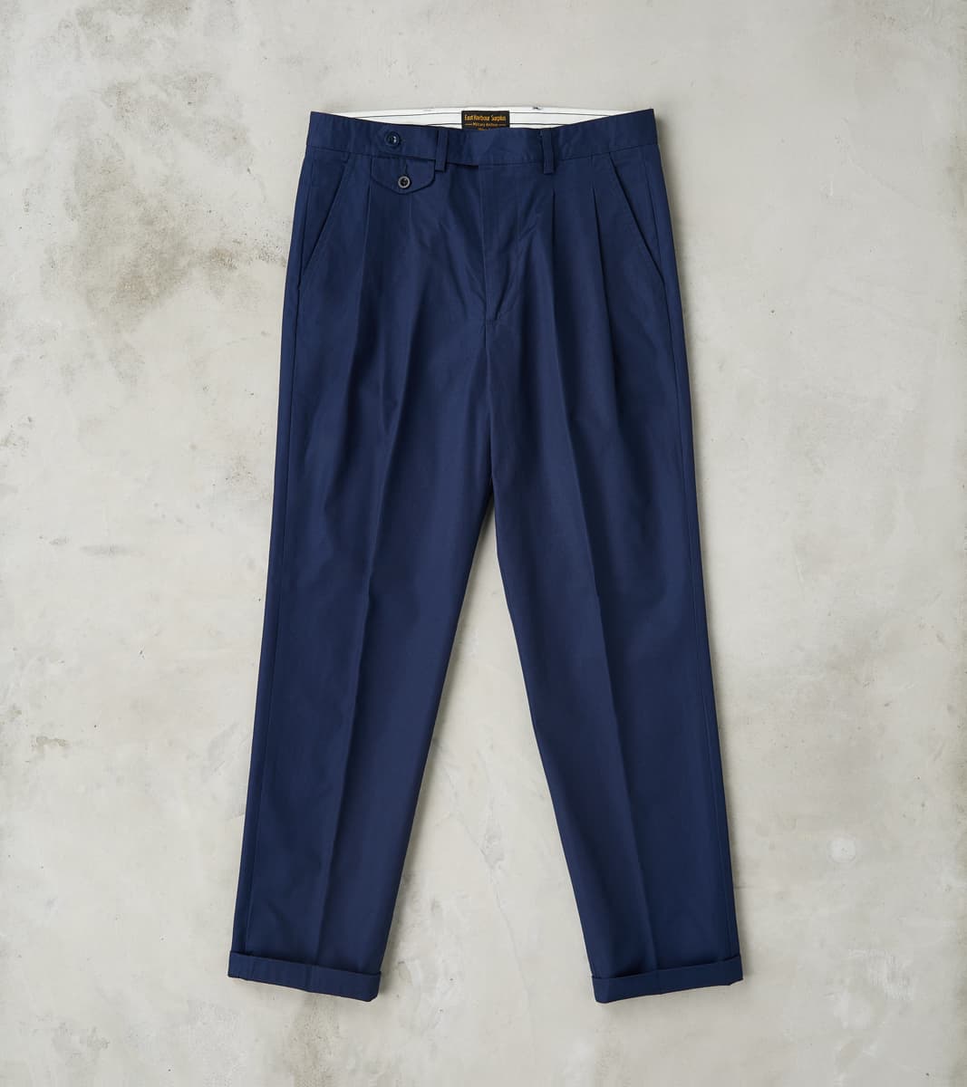 East Harbour Surplus Enfield 078 Chino Trouser - Pleated Tapered - Nav…