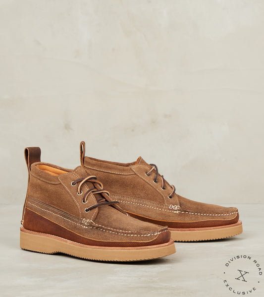 EasyMoc x Division Road Scout Boot DB - Vibram 2060 - Hand Waxed Mole Suede & Tra…